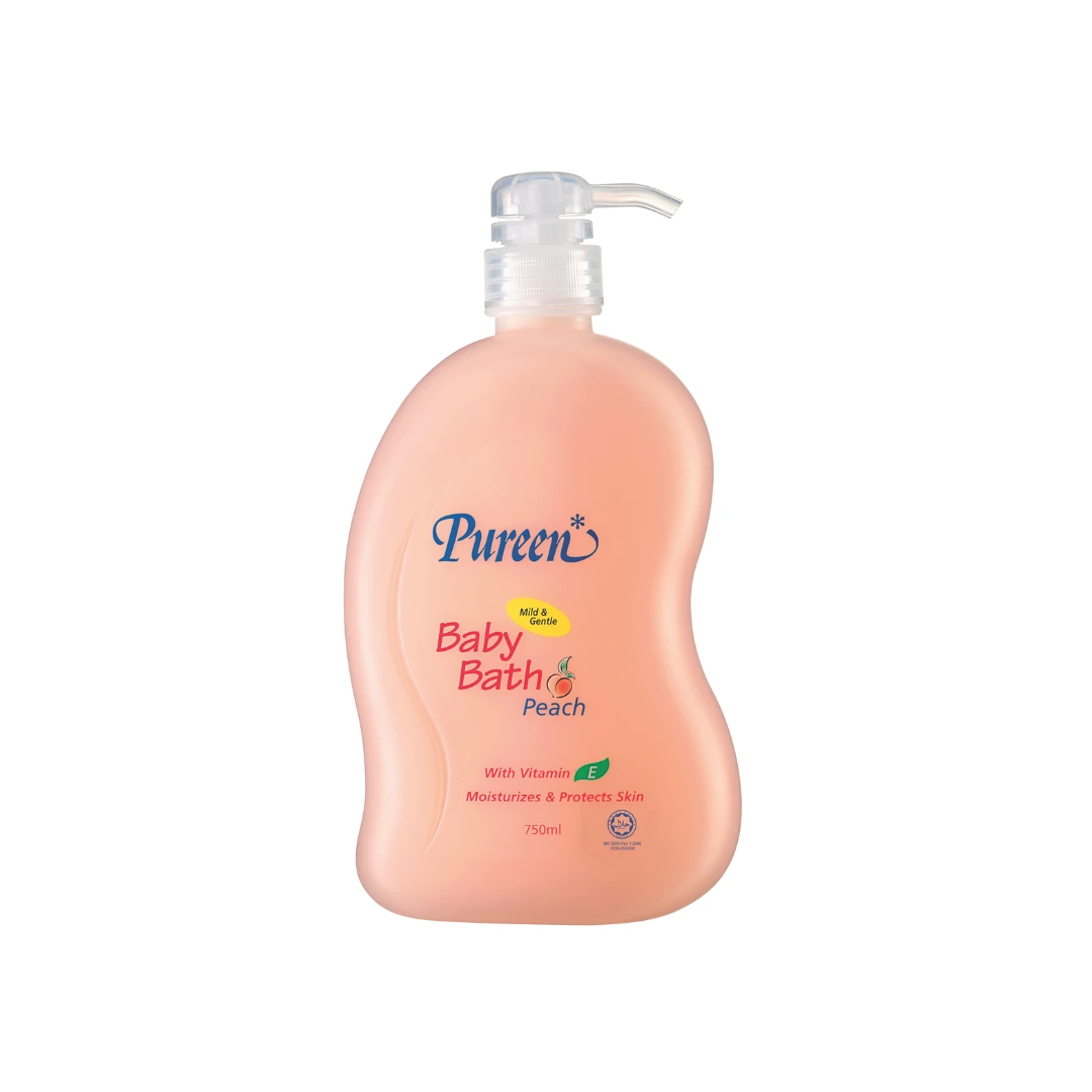 Pureen Baby Bath With Peach & Vitamin E 750ml