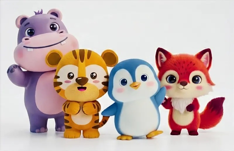 Booboo, Tobi, Fizzy, and Ruby – Pureen Mascots