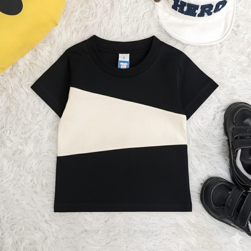 Triangle Layer T-shirt - Black/Beige/Black (Age 1-2)