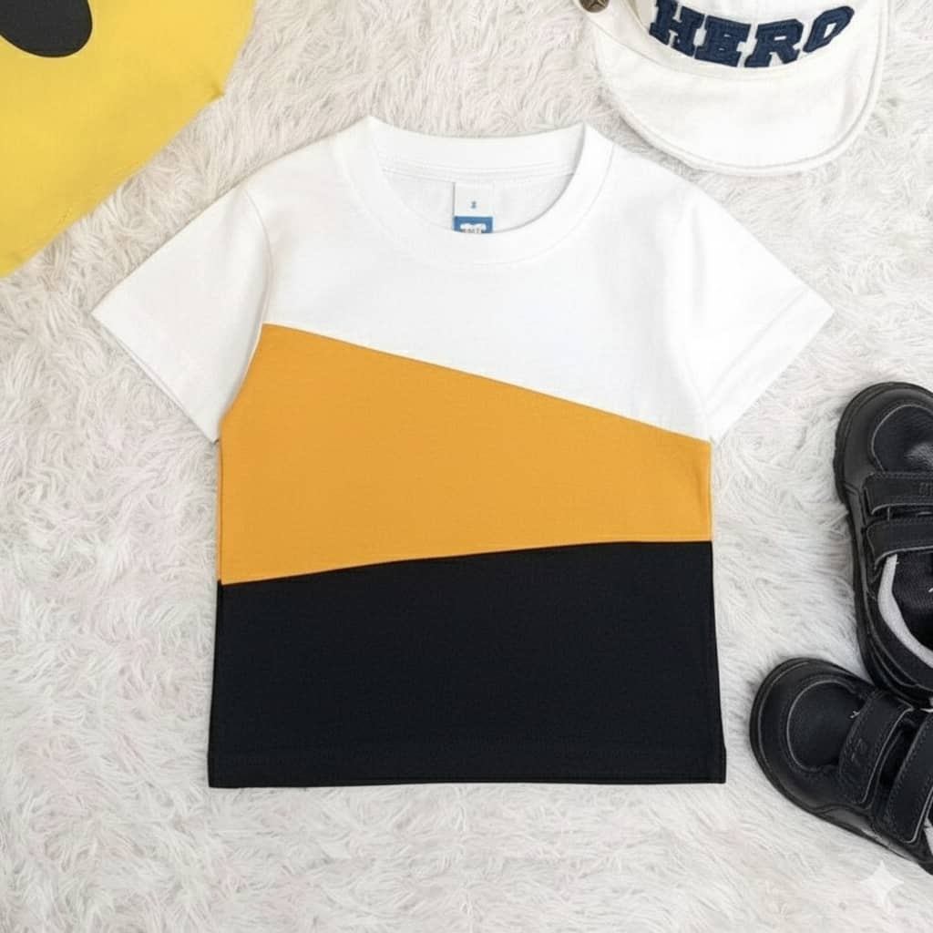 Triangle Layer T-shirt - White/Mango Mojito/Black L (Age 1-2)