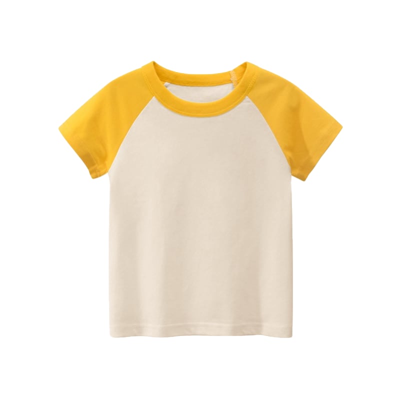 Kids Raglan Short Sleeve Beige/Manggo Mojito - M (Age 3-4)