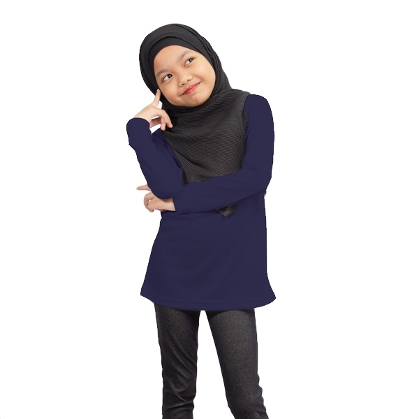 Kids Muslimah Microfiber - Navy Blue (L)
