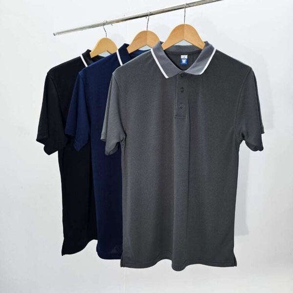 Tipping Collar Feathersoft Polo - Dark Grey (L)