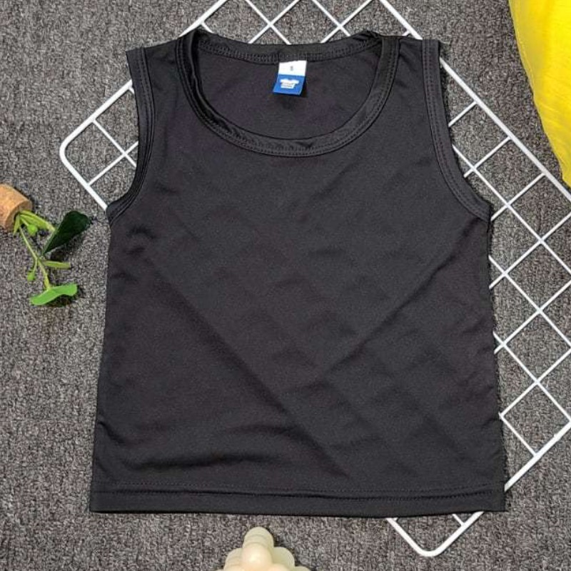 Kids Singlet Microfiber - Black (S)