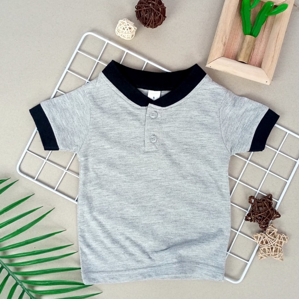 Baby Casual Polo Grey Melange