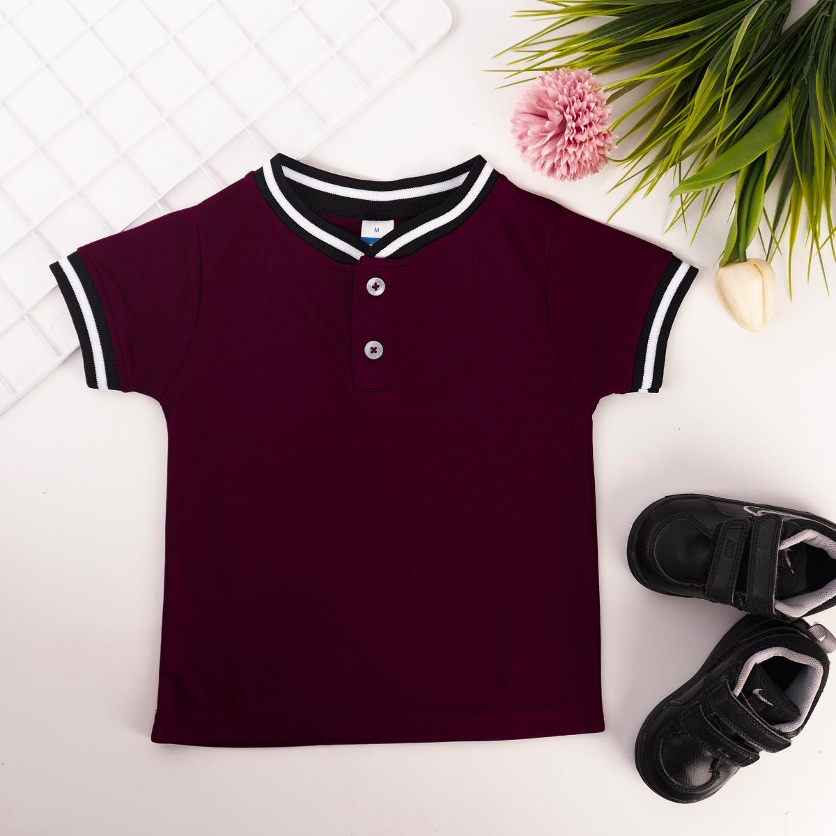 Tipping Collar Baby Polo Burgundy - (Age 6-12m)