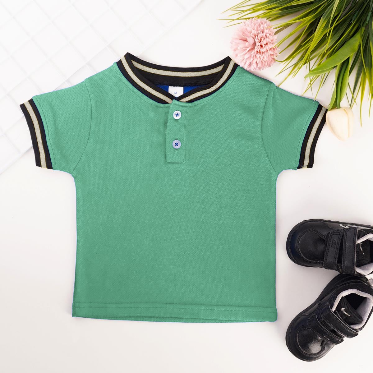 Tipping Collar Baby Polo Beryl Green - (Age 6-12m)