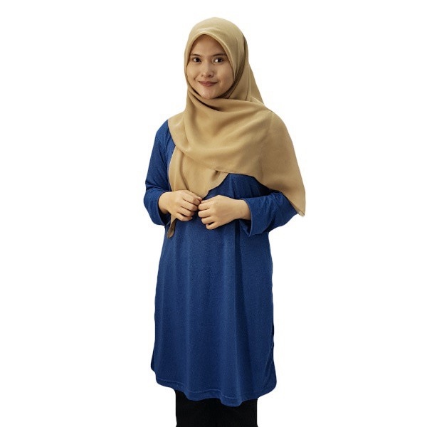 VERDANAH Muslimah Heather Jacquard Melange - Cobalt Blue (M)