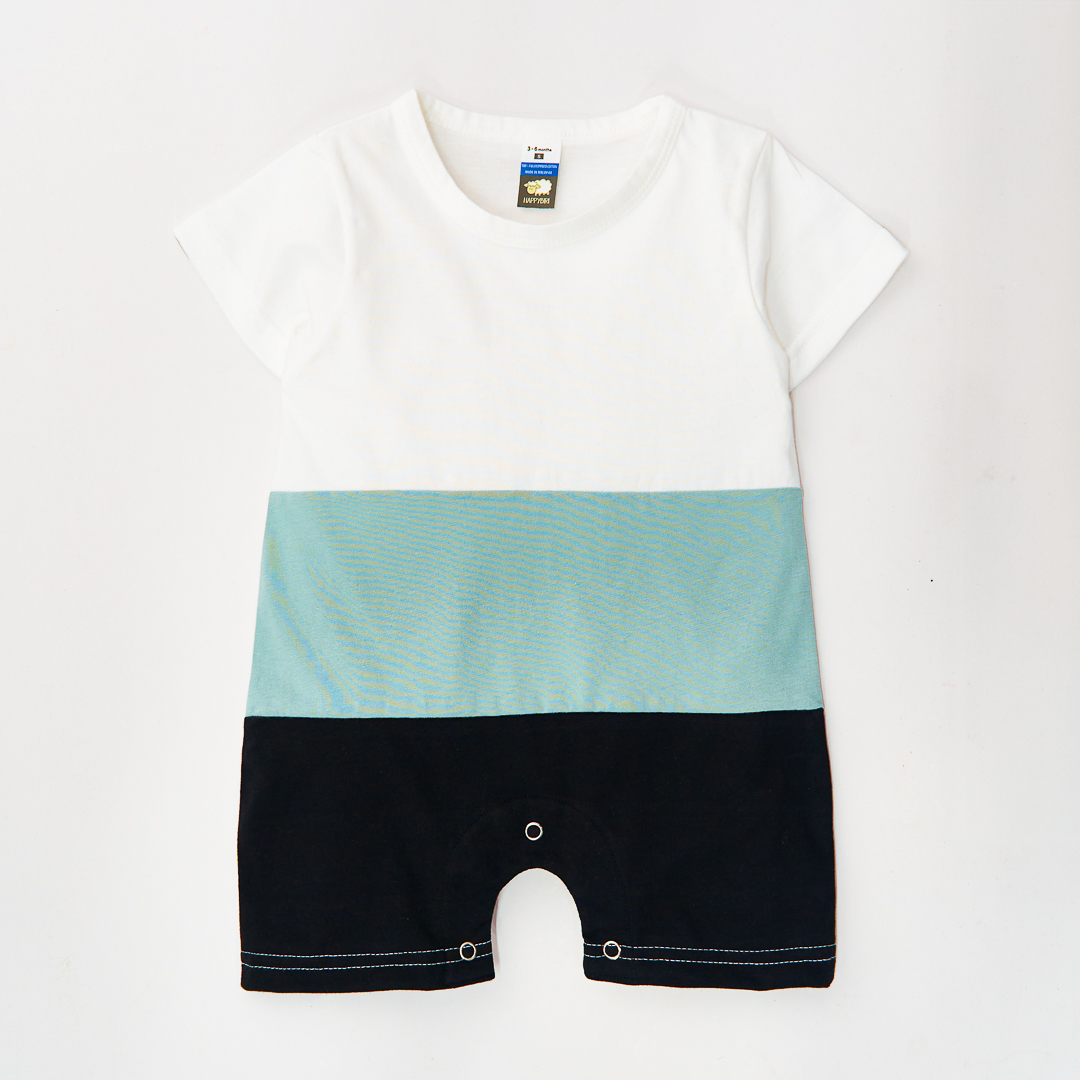 Vintage Rompers White/Haze Blue/Black - L