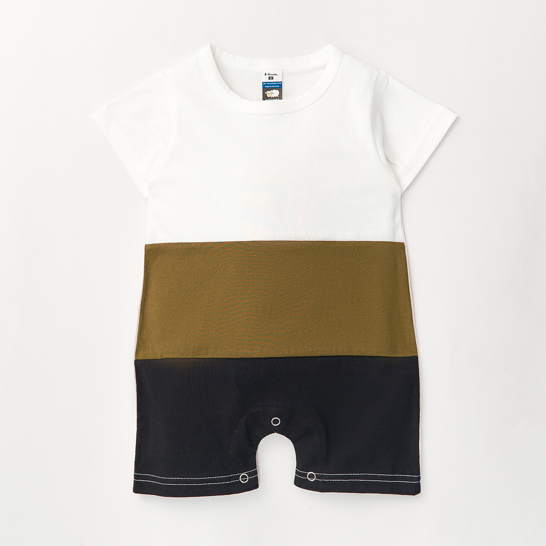 Vintage Rompers White/Cocoa/Black - L