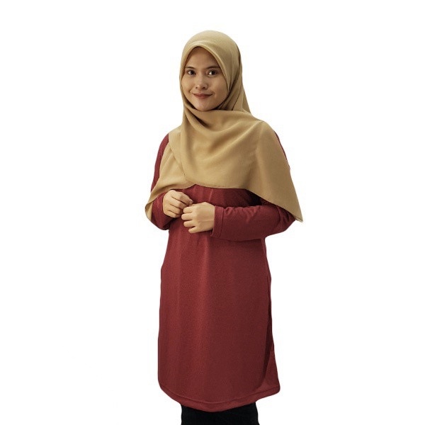 VERDANAH Muslimah Heather Jacquard Melange - Red Wine (XXL)
