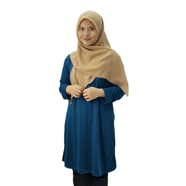 VERDANAH Muslimah Heather Jacquard Melange - Titanium Turquoise (XL)