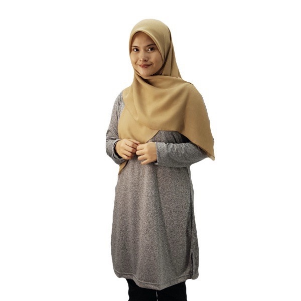 VERDANAH Muslimah Heather Jacquard Melange - Graphite Grey (M)