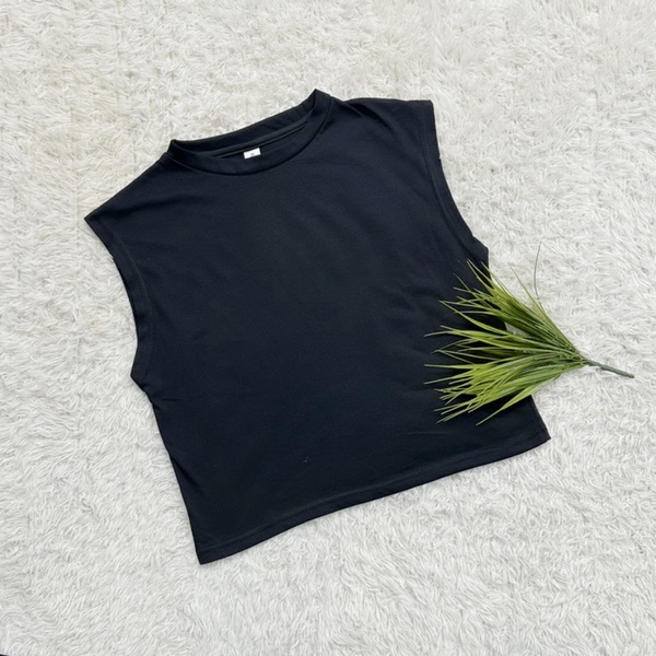 Ladies Sleeveless Crop Inner Top - Black (M)