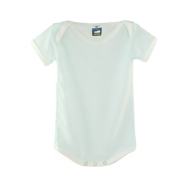 Baby Eyelet Romper Baby Blue - L
