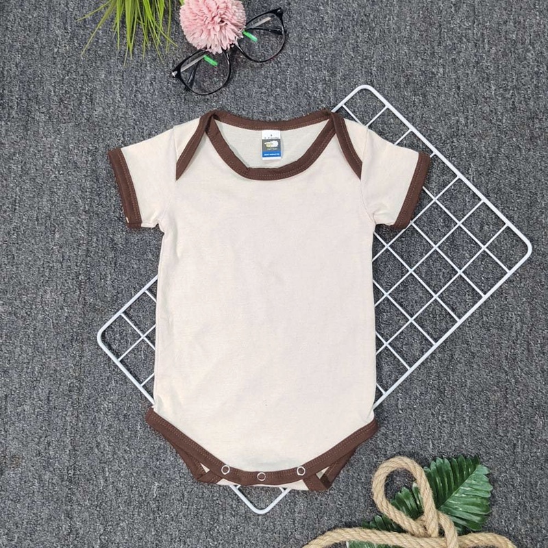 CONTRA COLOR RIB Rompers - Beige/Chocolate - S