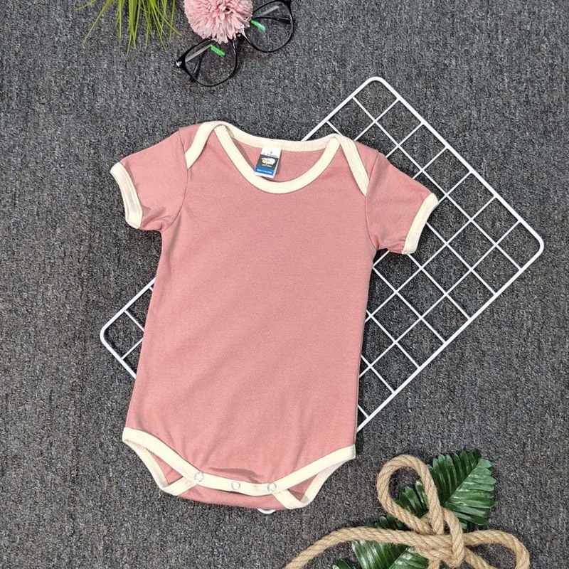 CONTRA COLOR RIB Basic Rompers - Rose Dawn/Beige - M