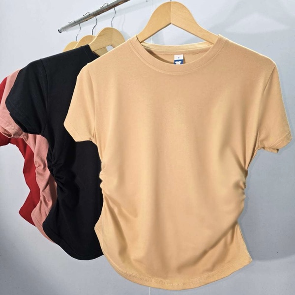 women-ruched-t-shirt-sand