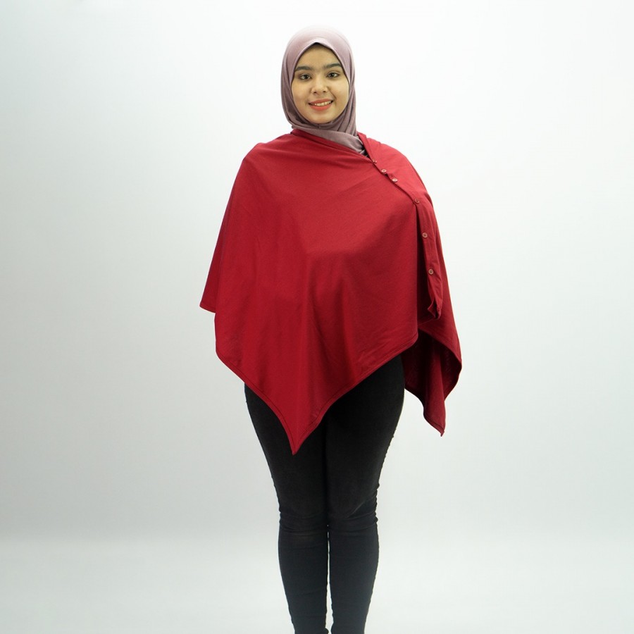 Nursing Cover with Button - Dark Maroon