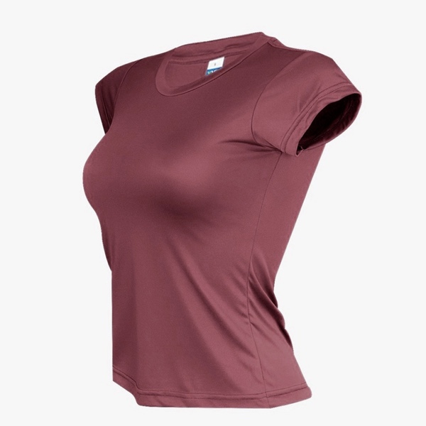 VVID Microfiber Ladies Short Sleeve - Burgundy (XXL)