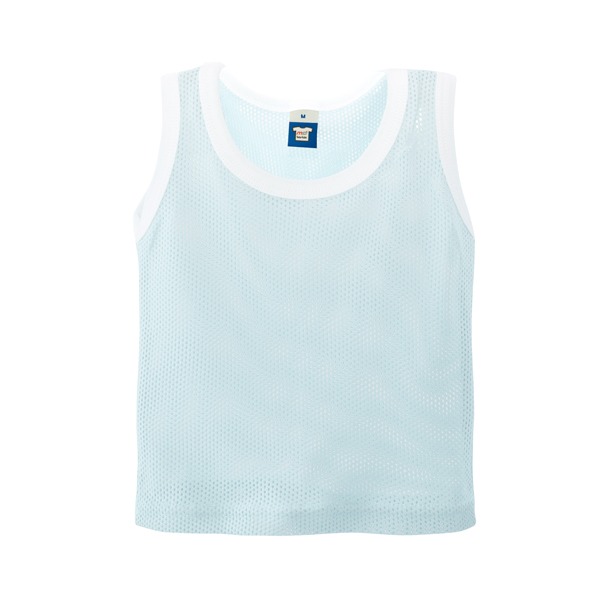 Cotton Eyelet Baby Singlet Baby Blue - L (12-18 month)