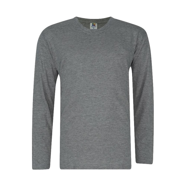 Foursquare 160gsm Round Neck Long Sleeve - Grey Melange (M)