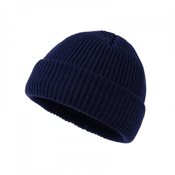 Ribbed Beanie Hat - Navy Blue