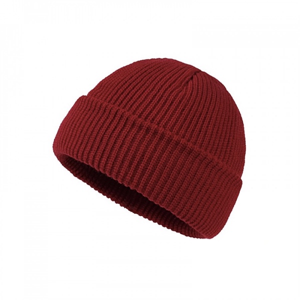 Ribbed Beanie Hat - Maroon