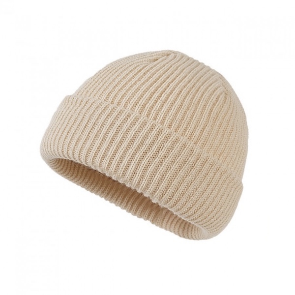 Ribbed Beanie Hat - Khaki