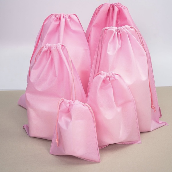 Drawstring Non Woven Bag - Pink (45cm x 55cm)