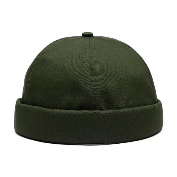 brimless-cotton-cap-olive-green