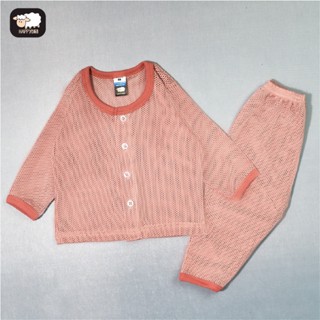Baby Long Sleeve Button Eyelet Pyjamas Rose Dawn - M