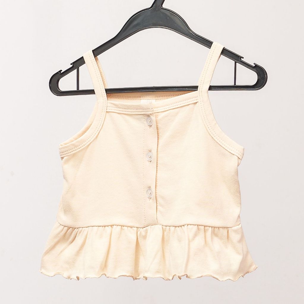 Girl Button Top Cream - L (12-18 month)