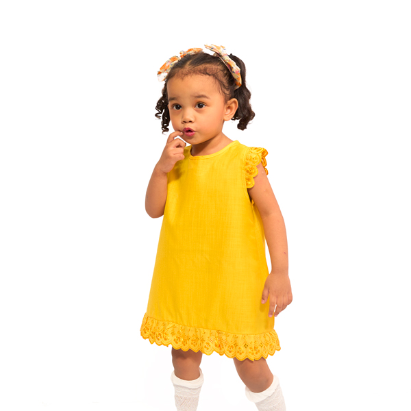 Girl Lace Dress Mustard Yellow - S (3-6 month)
