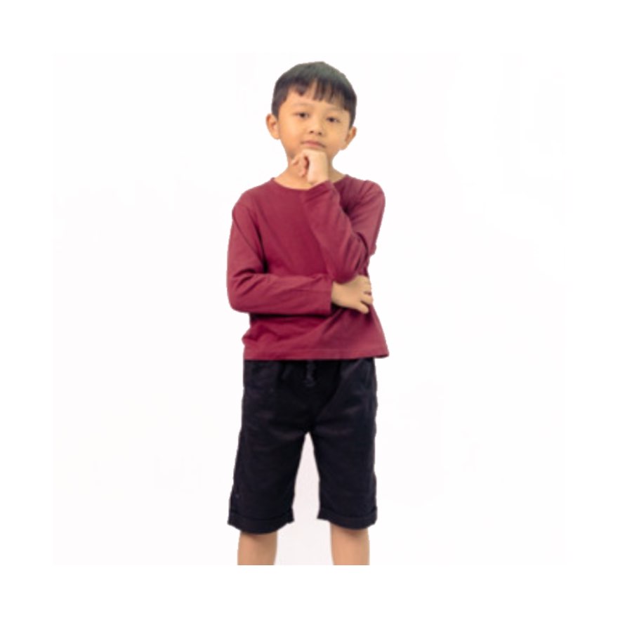 Panbasic Kids LS Burgundy - Age 7-8