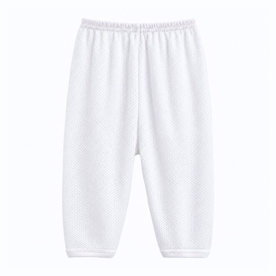 Baby Long Pants Eyelet White - L
