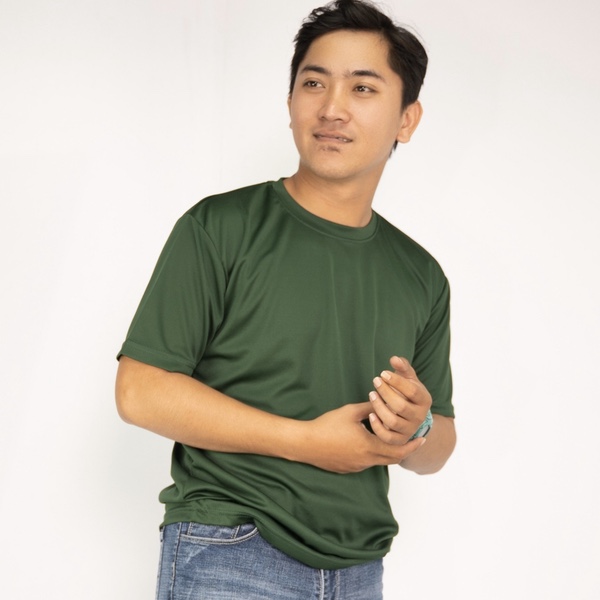 Microfiber Minimesh Round Neck - Dark Green (M)