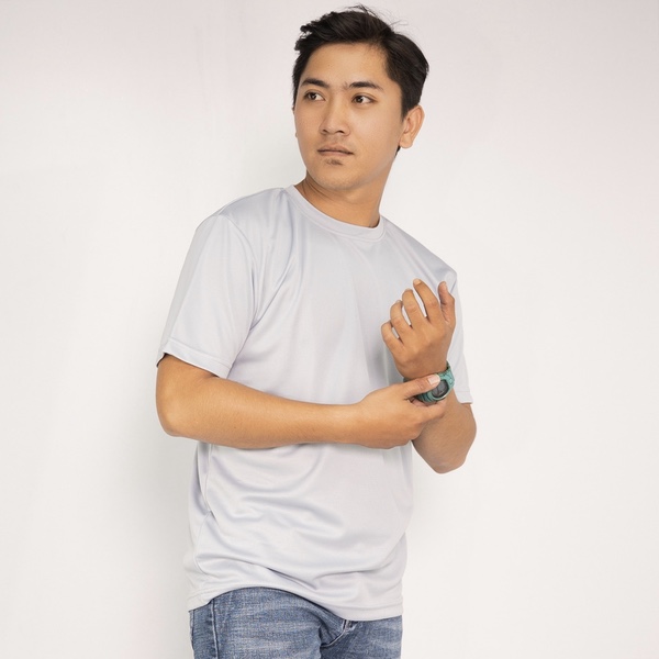 Microfiber Minimesh Round Neck - Light Grey (XS)