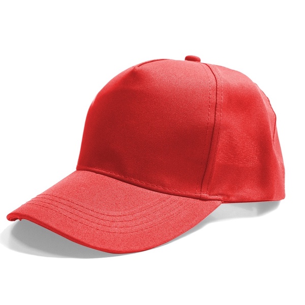 5 Panel Velcro Cap - Red