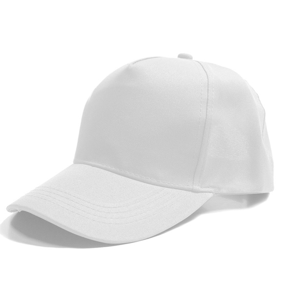 5 Panel Velcro Cap - White