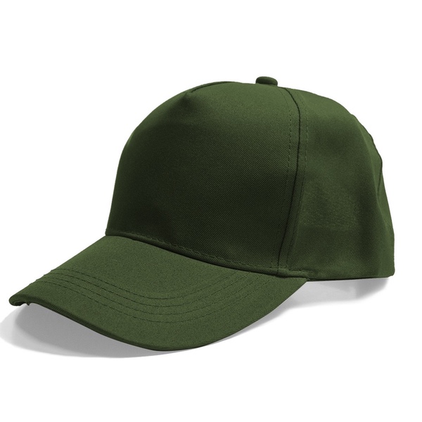 5 Panel Velcro Cap - Olive Green