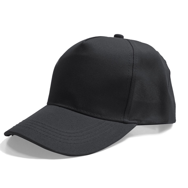 5 Panel Velcro Cap - Black
