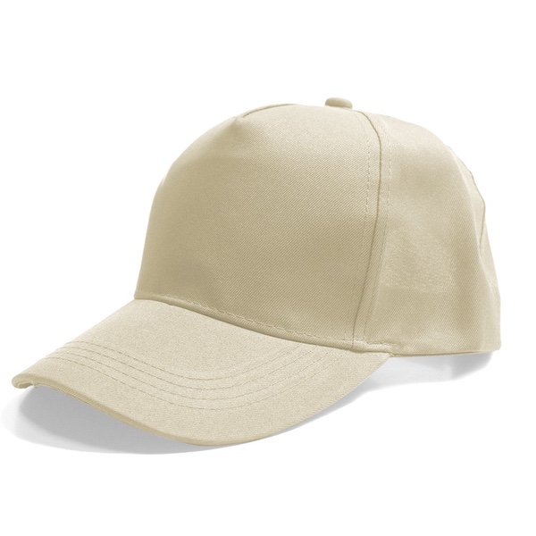 5 Panel Velcro Cap - Beige