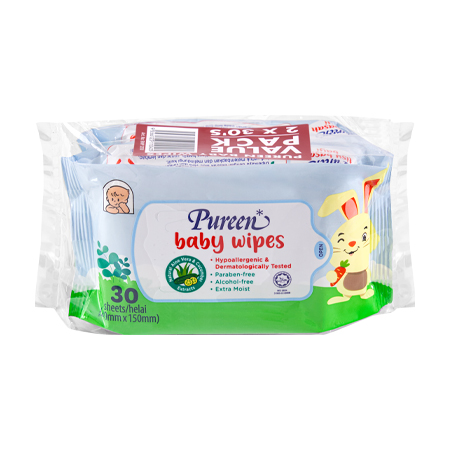 Pureen Baby Wipes 30's (Twin Pack) - Mild Fragrance - BWP2030