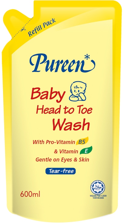 Pureen Baby Head to Toe Wash 600ml (Refill Pack)