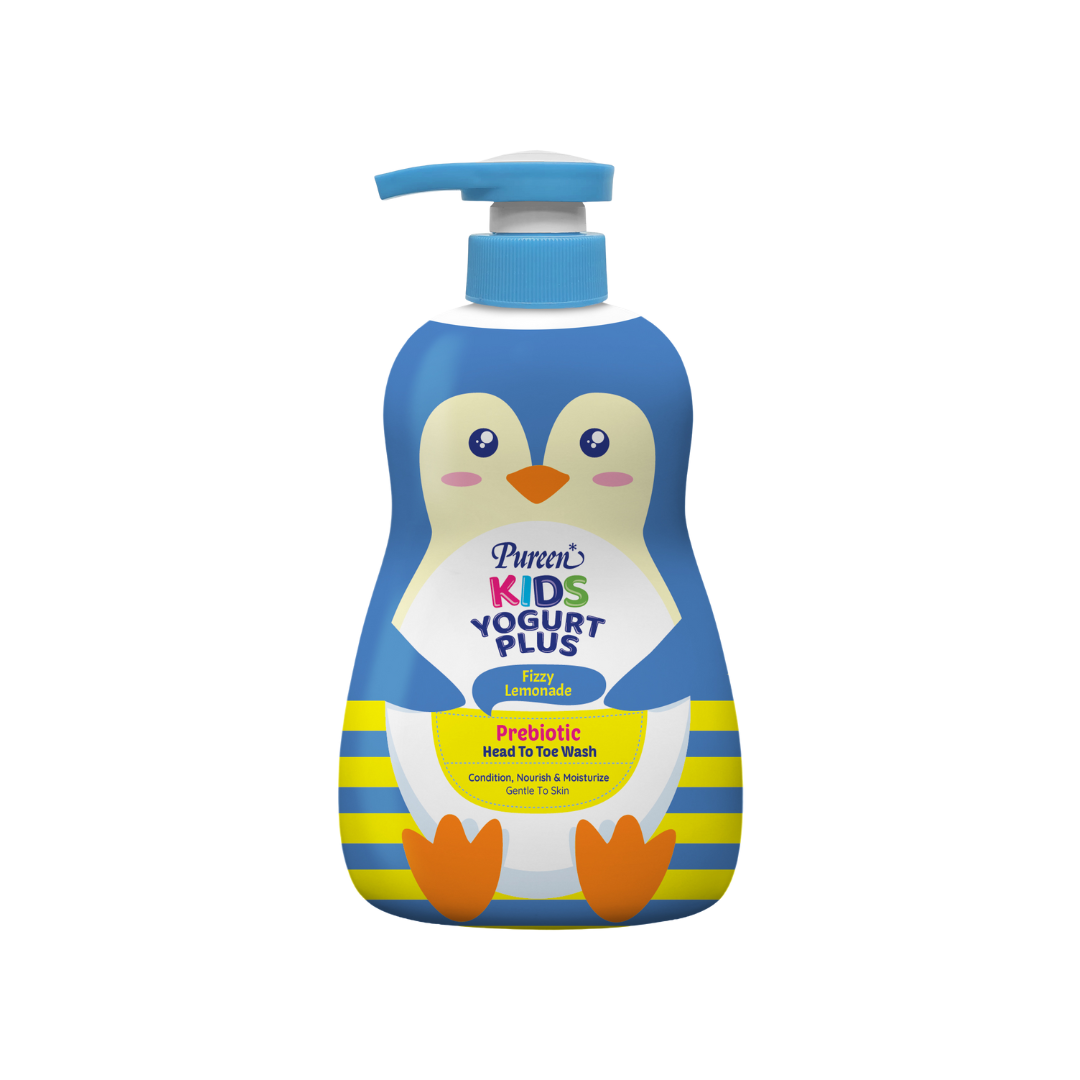 Pureen Kids Yogurt Plus Prebiotic Head to Toe Wash 700ml - Fizzy Lemonade