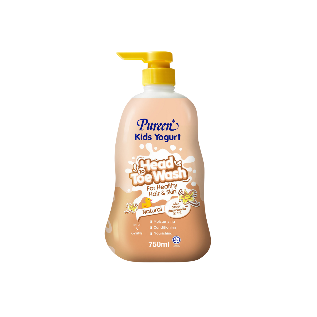 Pureen Kids Yogurt Head to Toe Wash 750ml - Natural