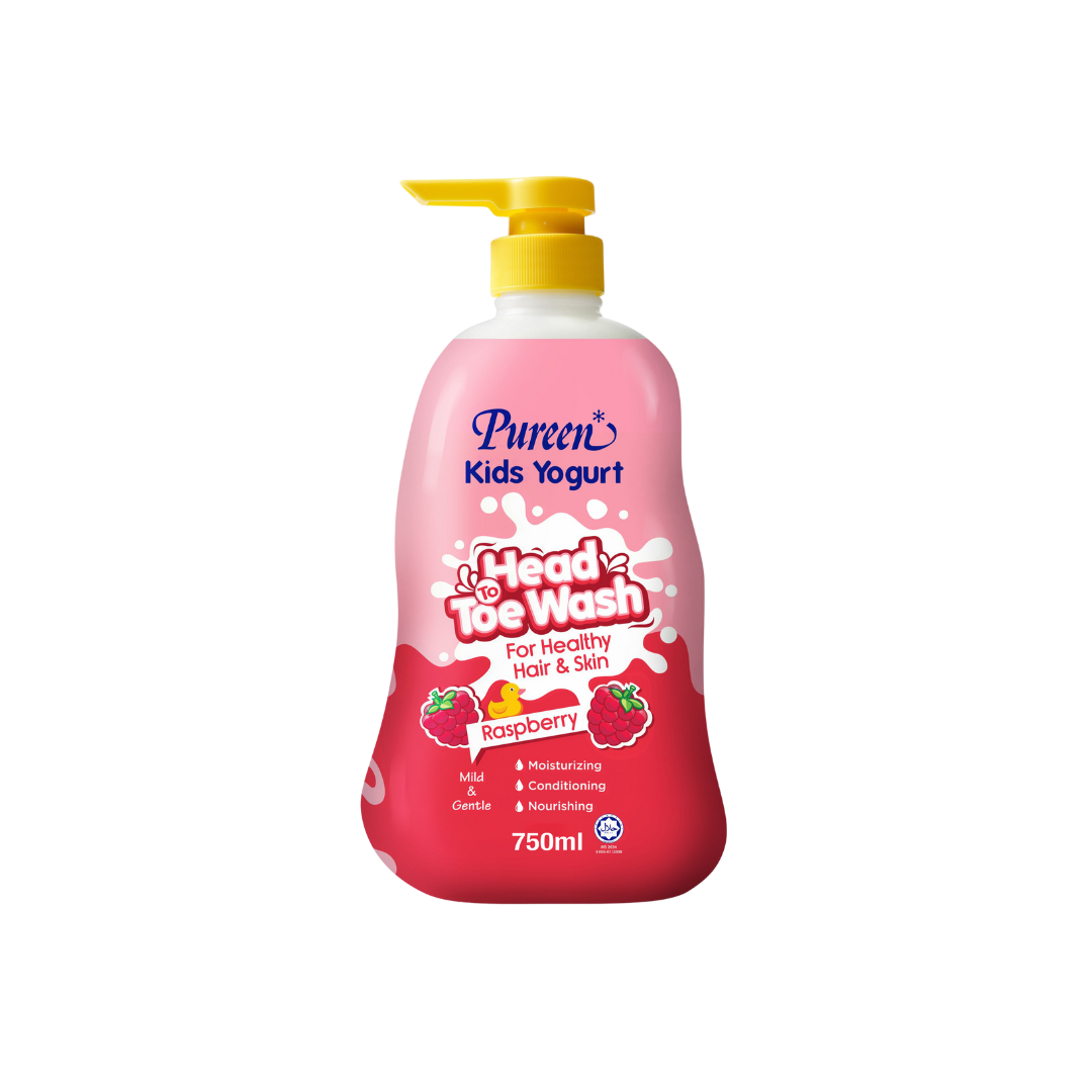 Pureen Kids Yogurt Head to Toe Wash 750ml - Raspberry