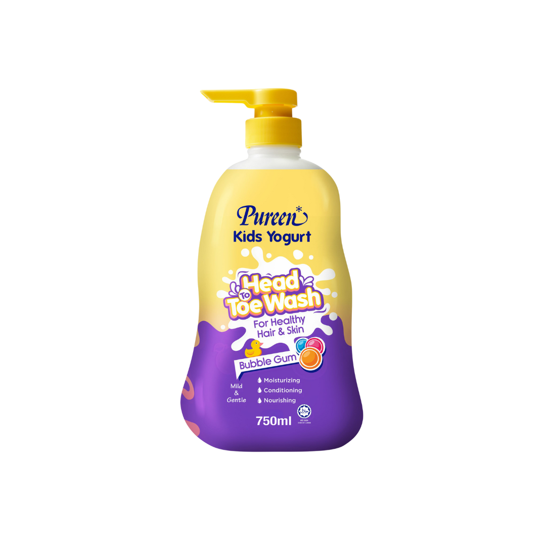 Pureen Kids Yogurt Head to Toe Wash 750ml - Bubble Gum