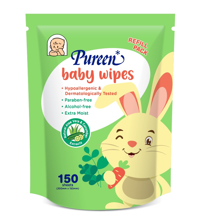Pureen Baby Wipes 150's (Refill Pack) - Mild Fragrance - BWWH150R